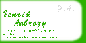 henrik ambrozy business card